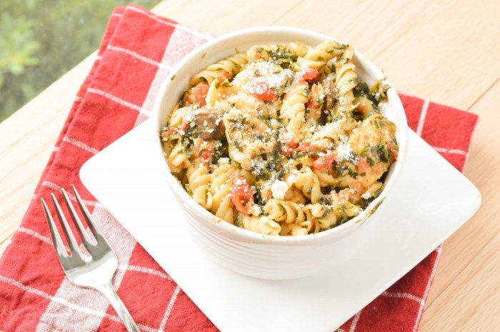 Spinach pasta with chicken