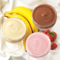 Protein shake with cheesecake pudding