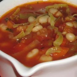 Cabbage and white bean soup