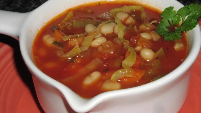 Cabbage and white bean soup