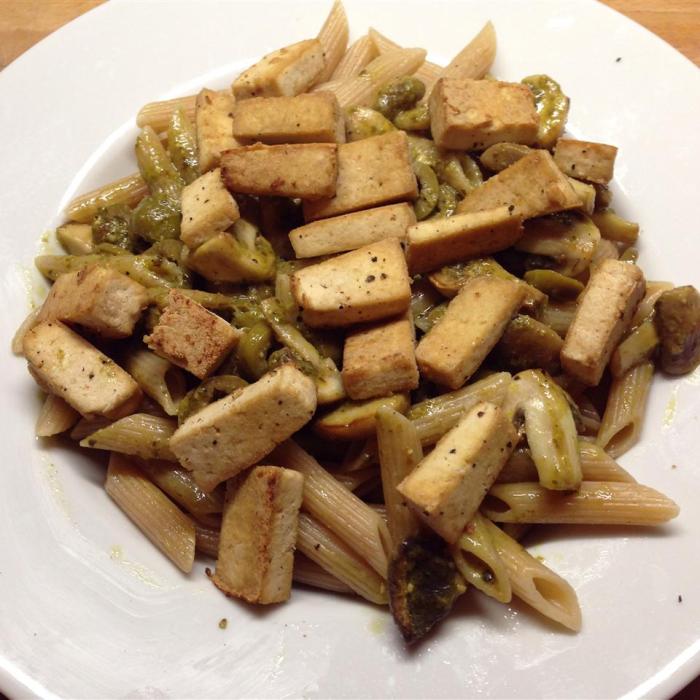 Pasta tofu lentil