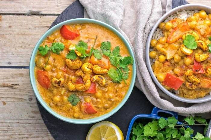 Chickpea red lentil curry