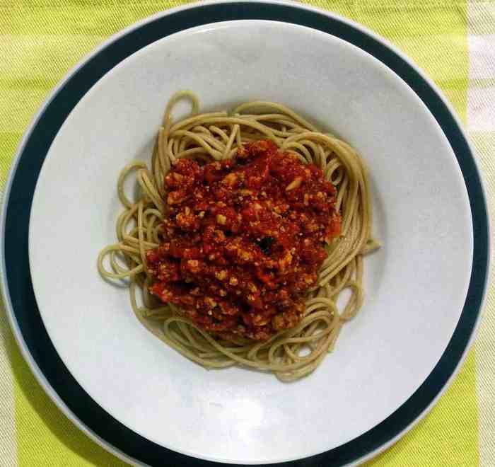 Tofu sauce pasta