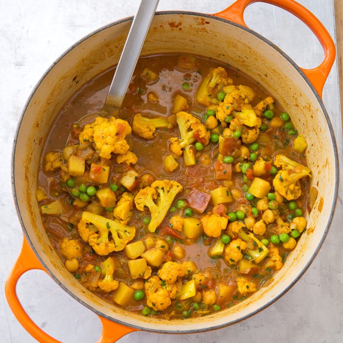 Cauliflower peas potato curry