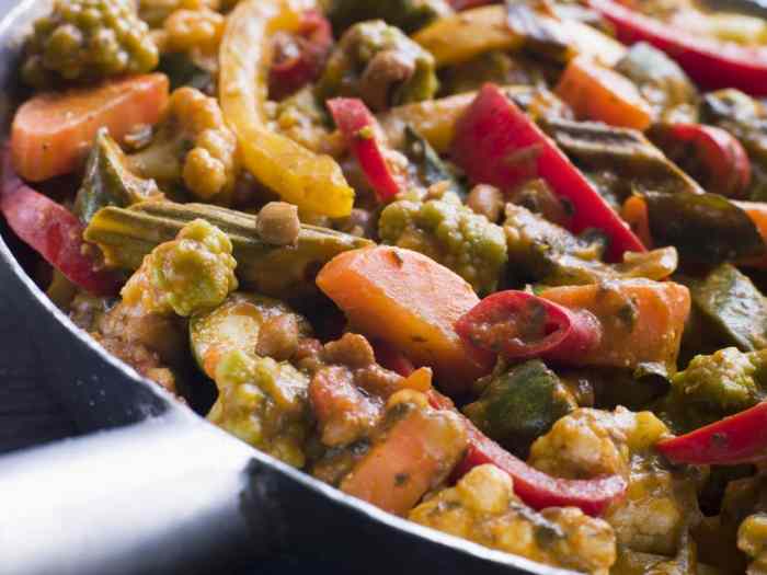 Slow cooker vegetable curry recipe with sweet potato & chickpeas