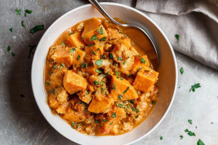 Vegan curry sweet potato