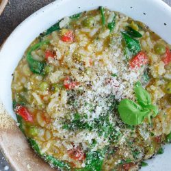 Slow cooker vegetable risotto